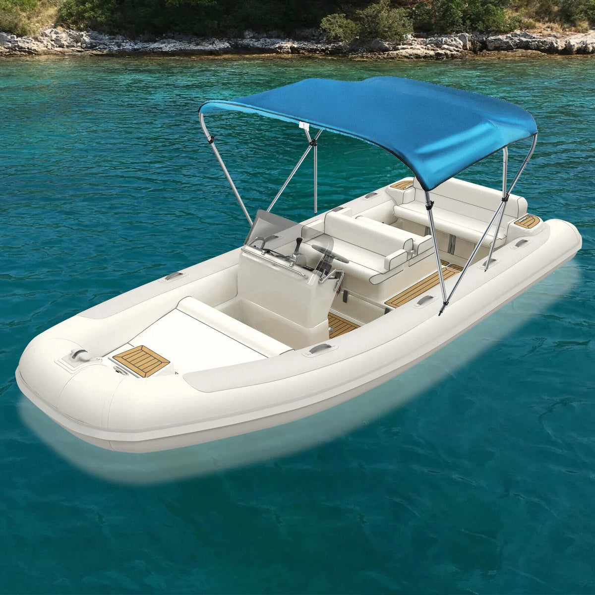 3 Bows Boat Top Cover Set with Aluminum Alloy Frame N93040