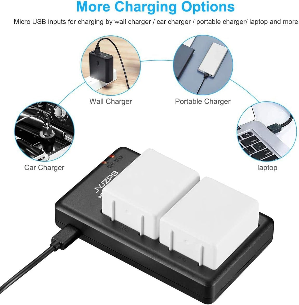2 Pack 3.85V 4800mAh Replacement Batteries with Dual Battery Charger Q57904
