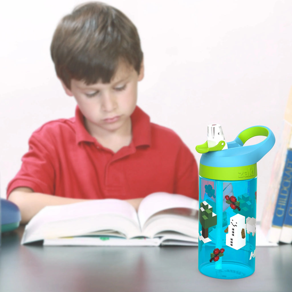 16oz Plastic Water Bottle with Straw and Carrying Loop L973577