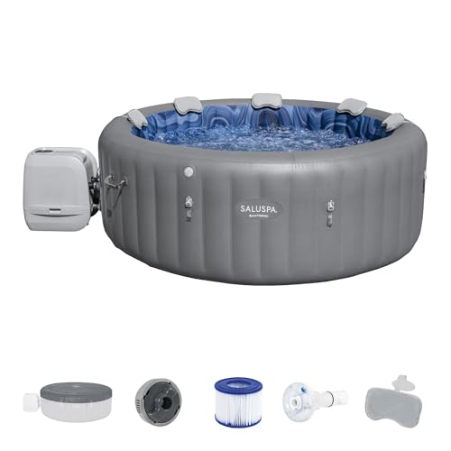 Gray Inflatable Hot Tub with Cover L45233
