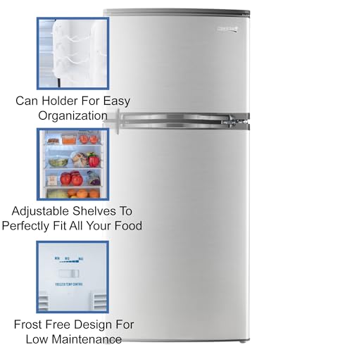 Stainless Steel 12V 2 Door RV Refrigerator 4.4 Cubic Feet K13093