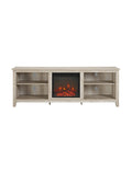70" Wood Media TV Stand Console with Fireplace P8114