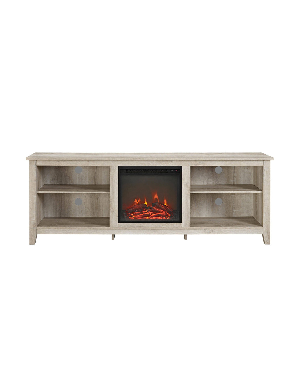 70" Wood Media TV Stand Console with Fireplace P8114