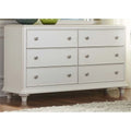 6 Drawer Dresser in Iridescent White Y744