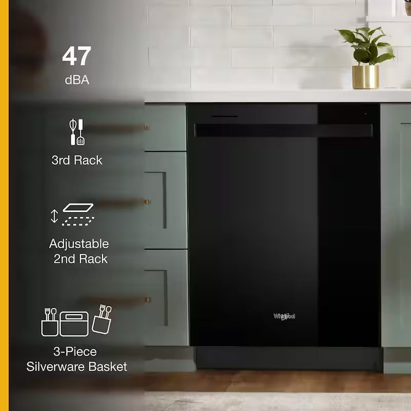 Black Built-In Dishwasher with Third Level Rack E504962
