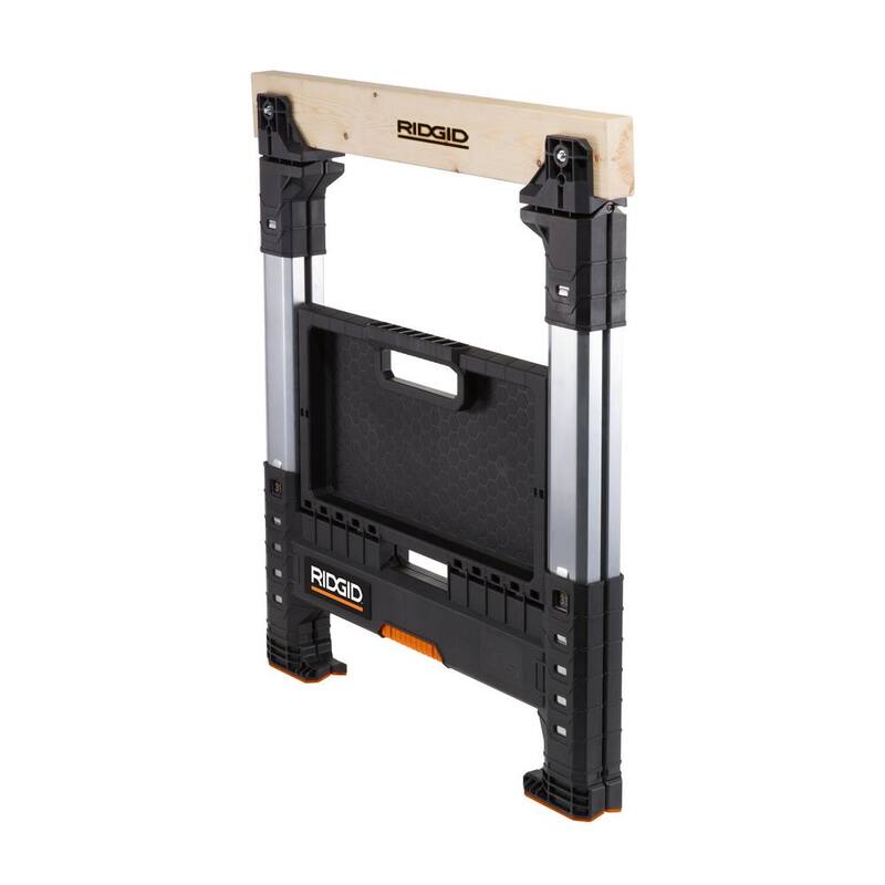 32 in. Polypropylene Folding Sawhorse with Adjustable Metal Legs Y4418