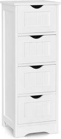White 4 Drawer Wooden Bathroom Floor Cabinet B310