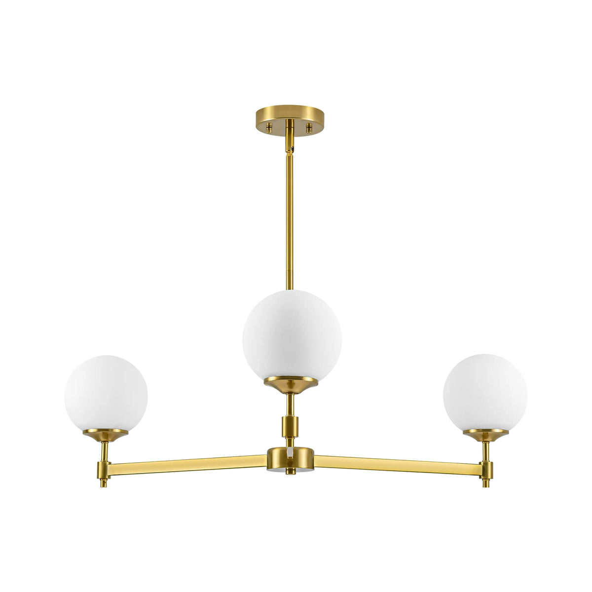 3-Light Dimmable Glass Globe Chandelier J6165