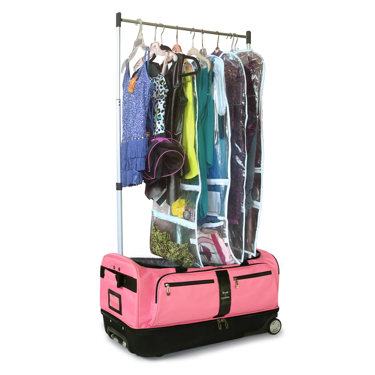 Pink/Black 28 inch Collapsible Duffel with Wheels Q84888