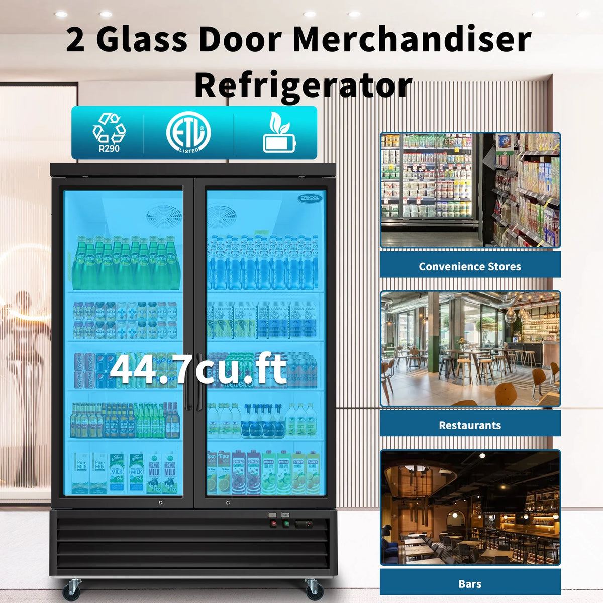Glass Door Merchandiser Refrigerator 44.7 Cu.ft W9457