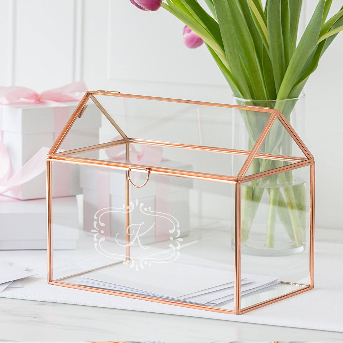 Personalized Glass Terrarium Gift Card Holder U9216