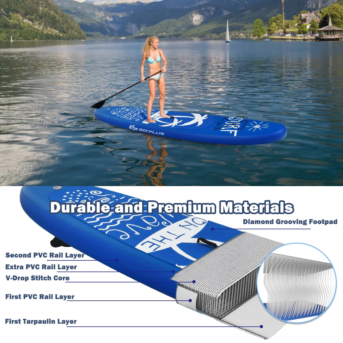 11' Inflatable Stand Up Paddle Board with Carry Bag N684