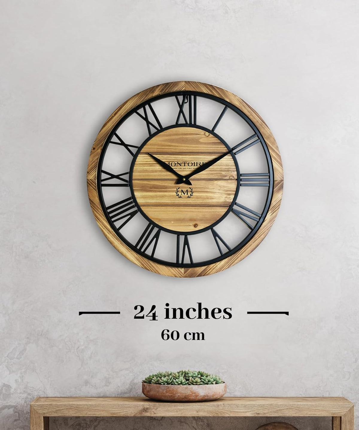 24 Inch Large Round Wall Clock with Roman Numerals L91289