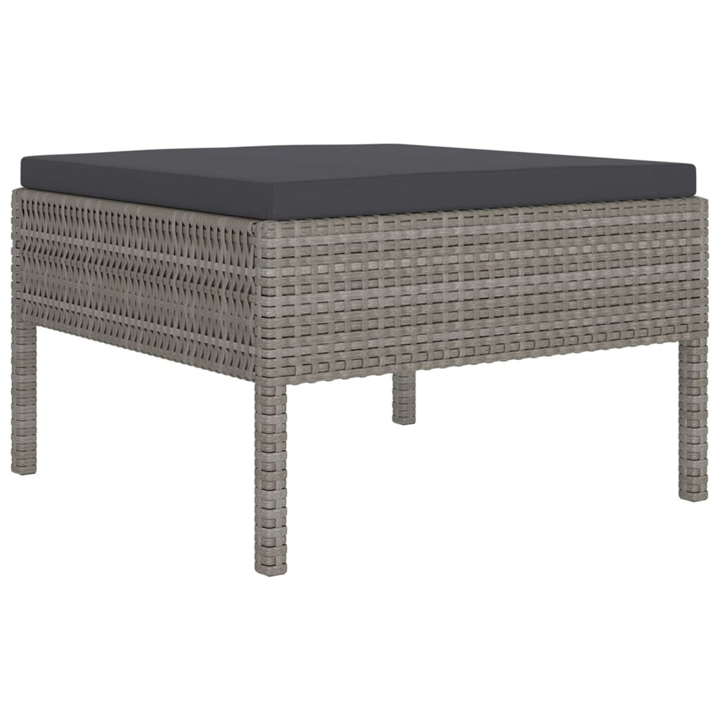 6 Piece Gray Poly Rattan Outdoor Sectional Sofa Set with Coffee Table C6280