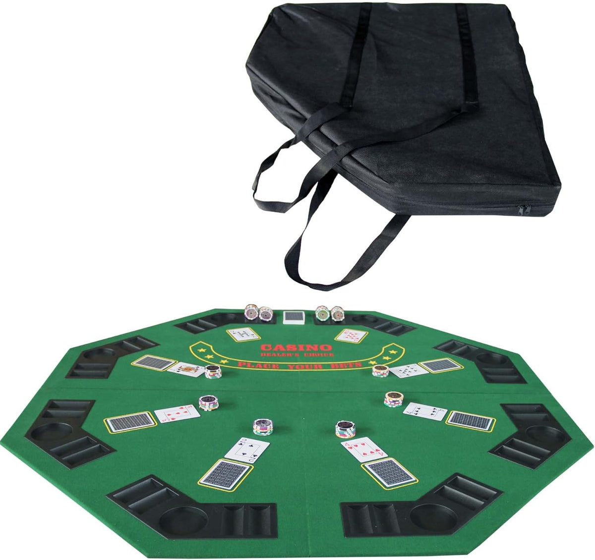 Folding Octagon Poker Table Top with Carrying Bag X20227