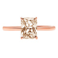 Champagne simulated diamond radiant cut ring size 6.5 X976