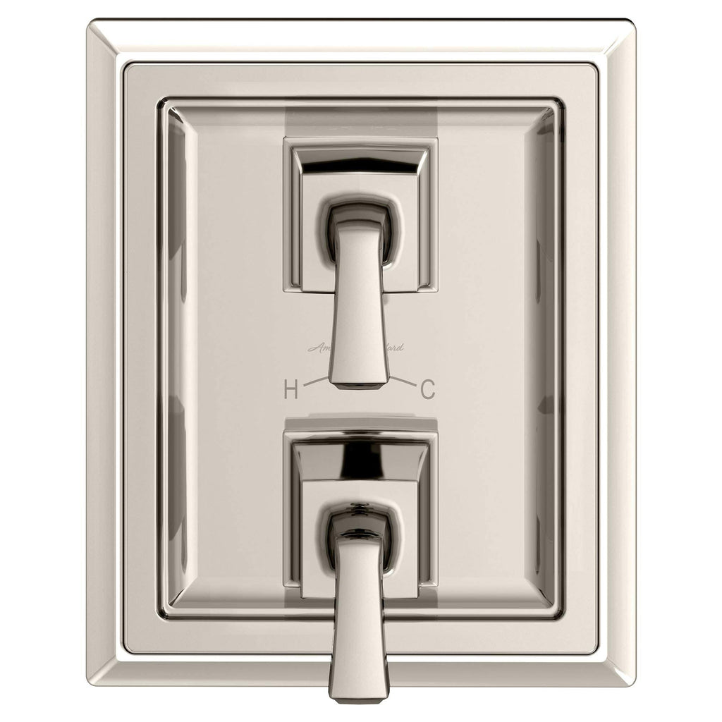 Polished Nickel Two-Handle Thermostat Shower Valve Trim Kit T148