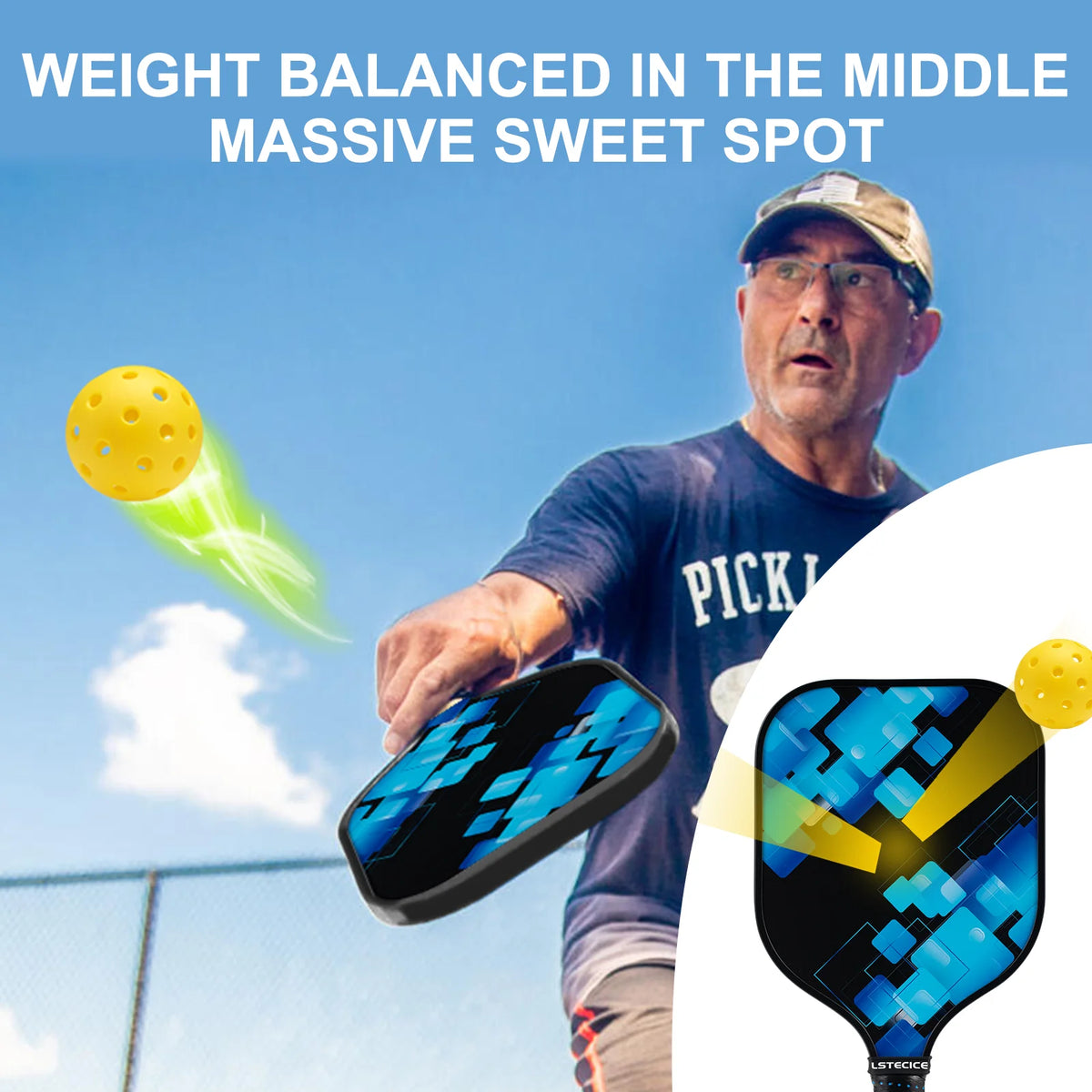 8oz Fiberglass Pickleball Paddles Set of 4 Z64602