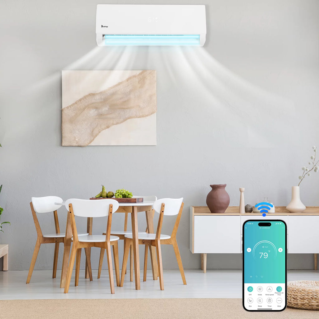 9000 BTU Wifi Enabled 19 Seer Mini Split Air Conditioner & Heater Q26113