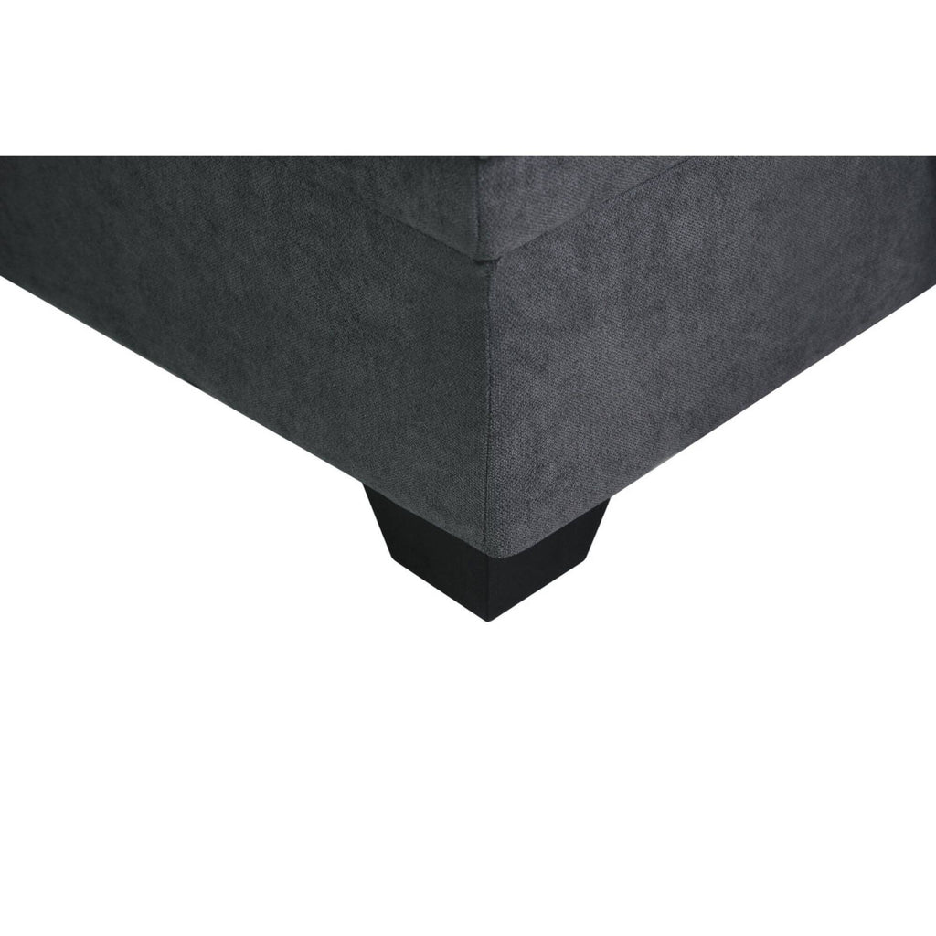 Dark Gray Fabric Reversible Sectional Sleeper Sofa Chaise with Storage T193790