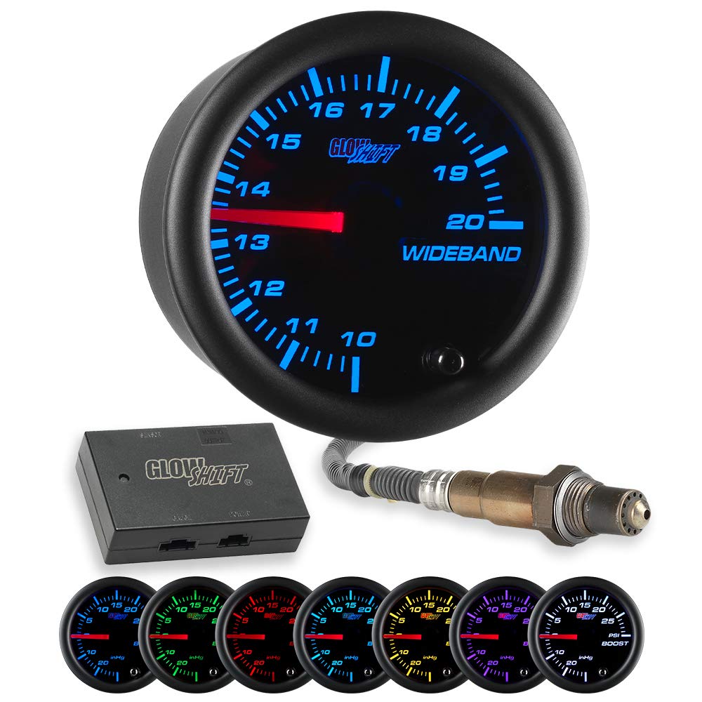 Black 7 Color Analog Needle Wideband Air / Fuel Ratio AFR Gauge 2-1/16" 52mm A5005