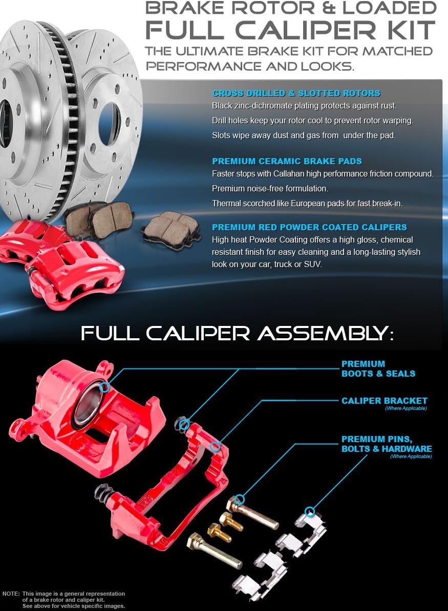 267 mm Brake Disc Rotors + Ceramic Brake Pads + Clips B47148