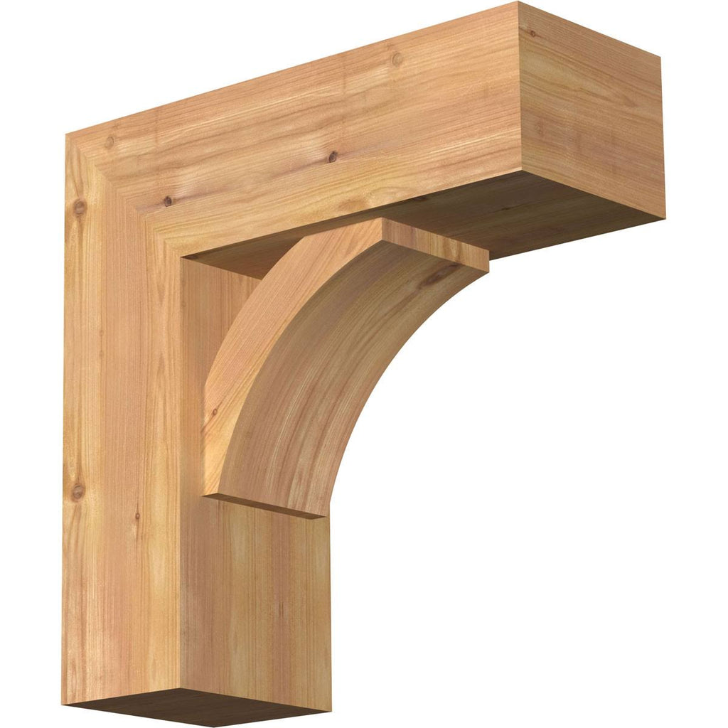 Thorton Block Smooth Bracket with Offset Brace, Western Red Cedar U9174