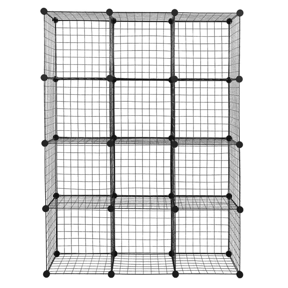 12-Cube Metal Wire Cube Storage Shelves Y663