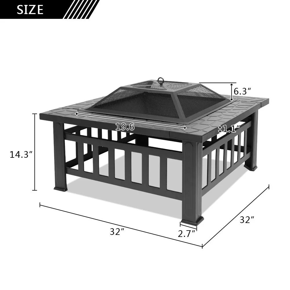 Wooden 32 Metal Fire Pit A39160