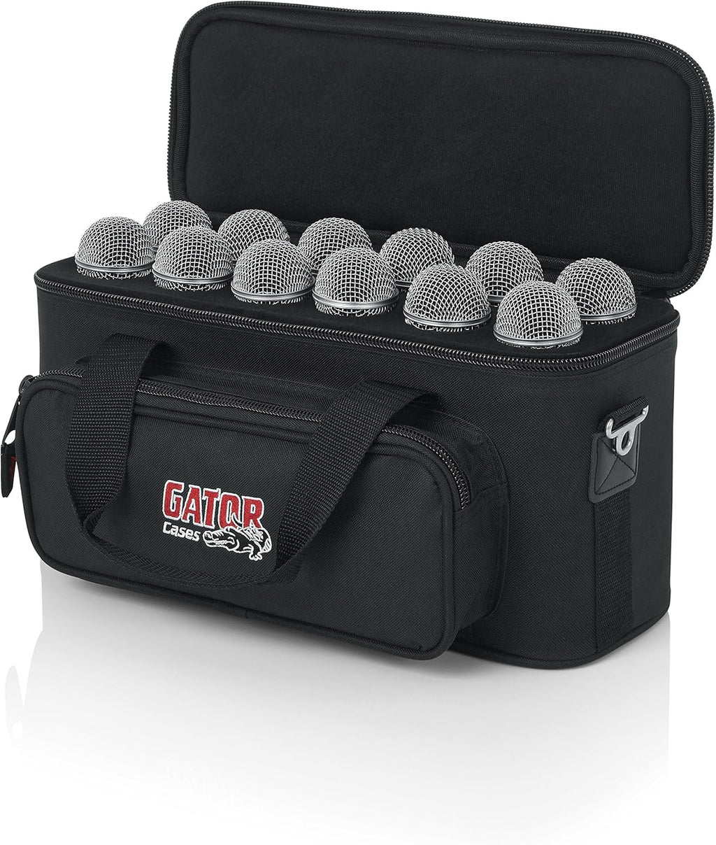 Padded Microphone Carry Bag with Foam Drops for 12 Wired Microphones M8328