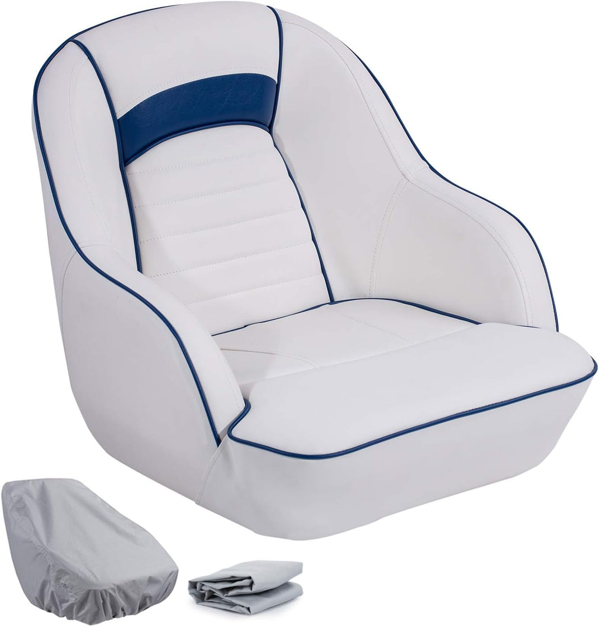 Pontoon Boat Captain Bucket Seat with Cover X879679
