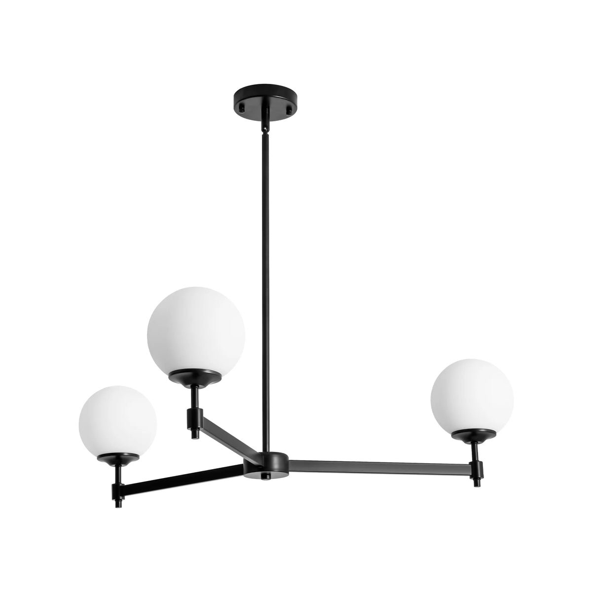 3-Light Dimmable Glass Globe Chandelier J6165