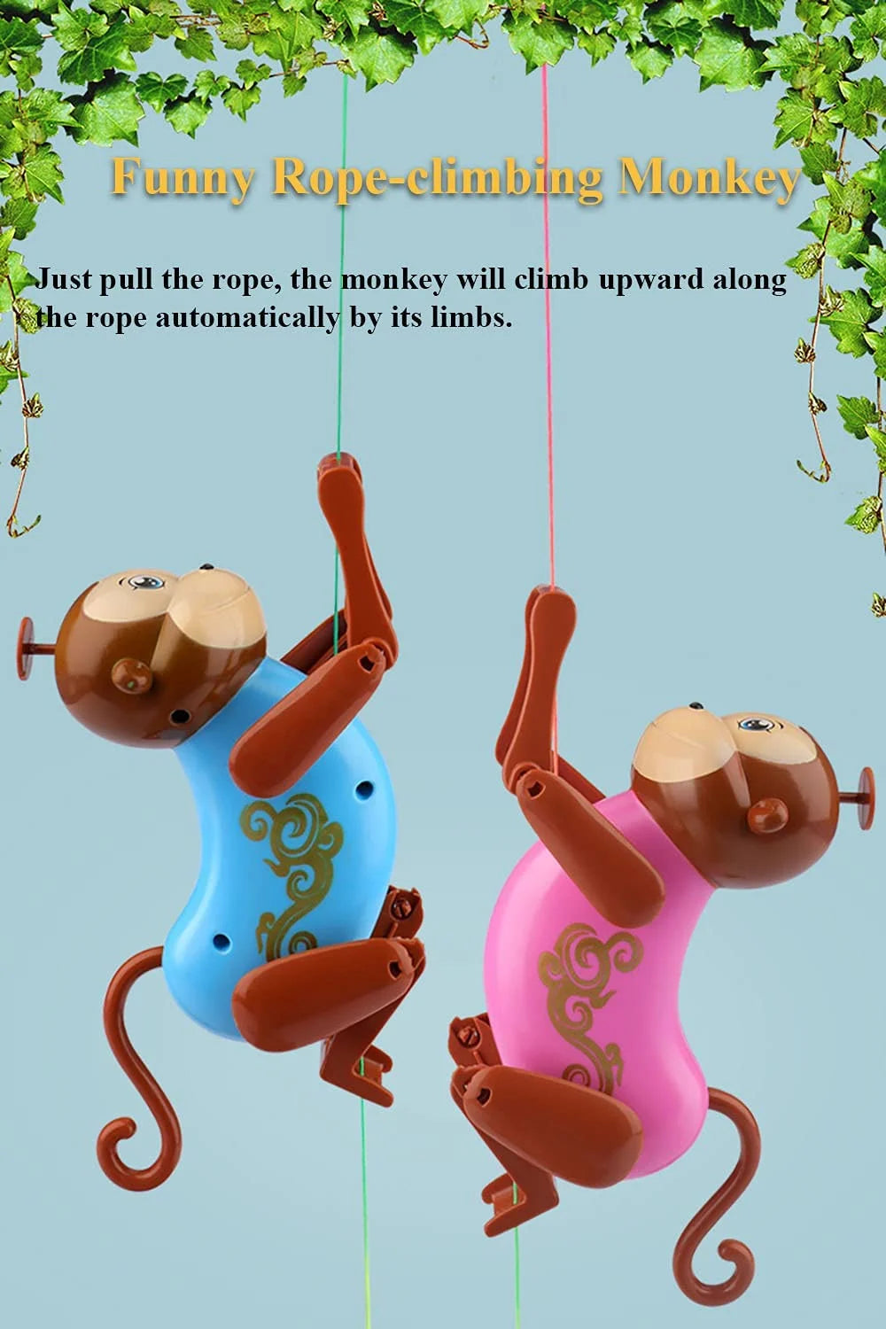 Pink Pull String Monkey Toy L748