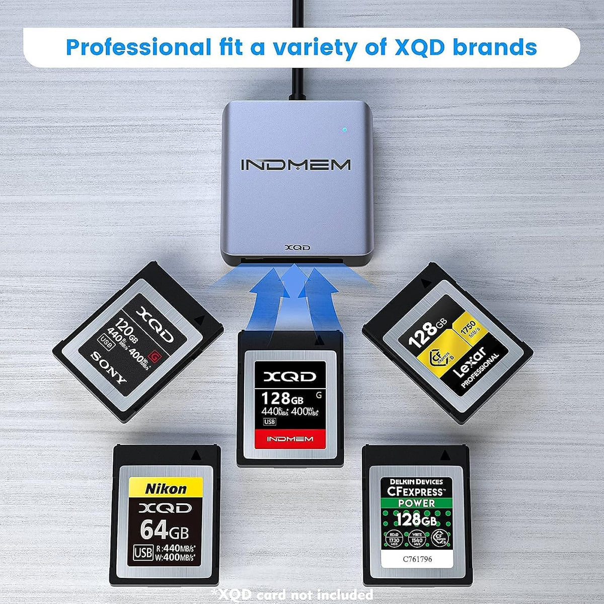 128GB XQD Memory Card with USB 3.0 Card Reader X622878