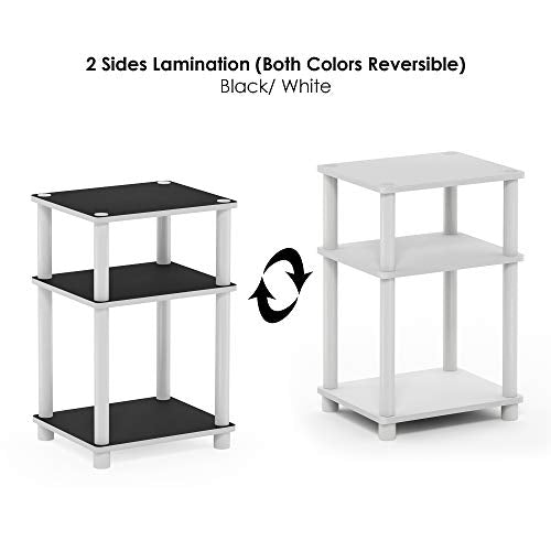3-Tier End Table Side Table Night Stand with Plastic Poles K66254