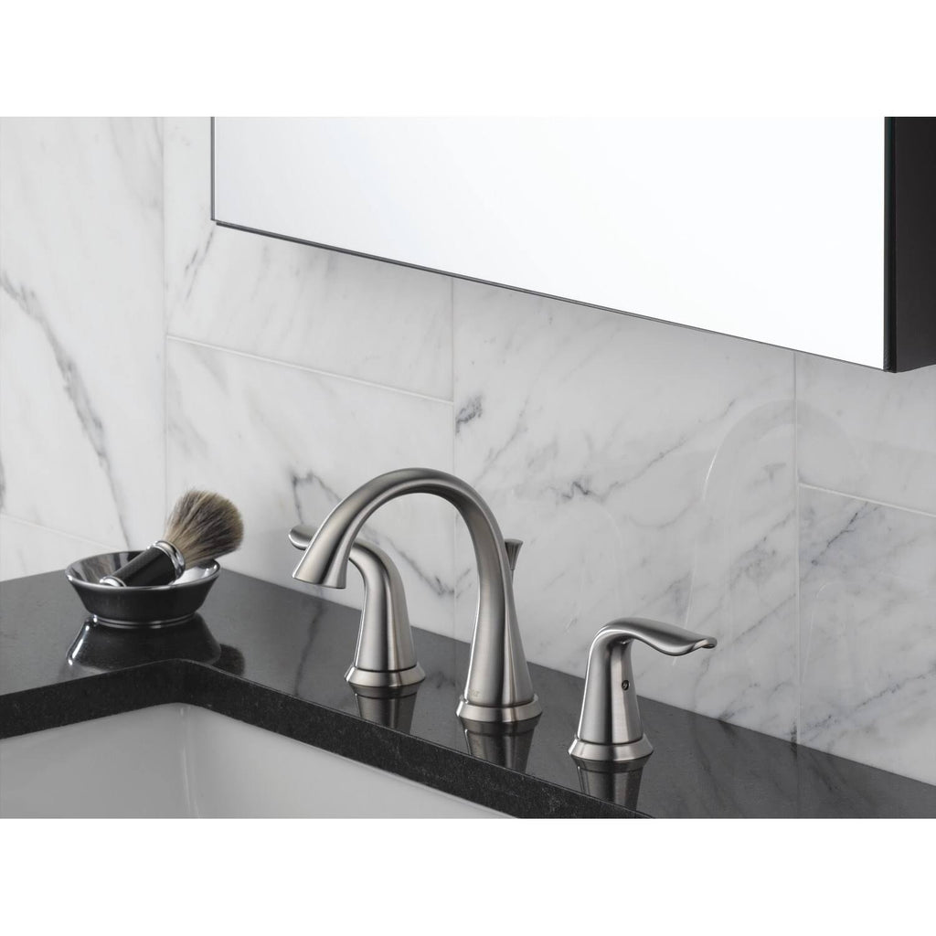 Stainless Two Handle Widespread Bathroom Faucet B931