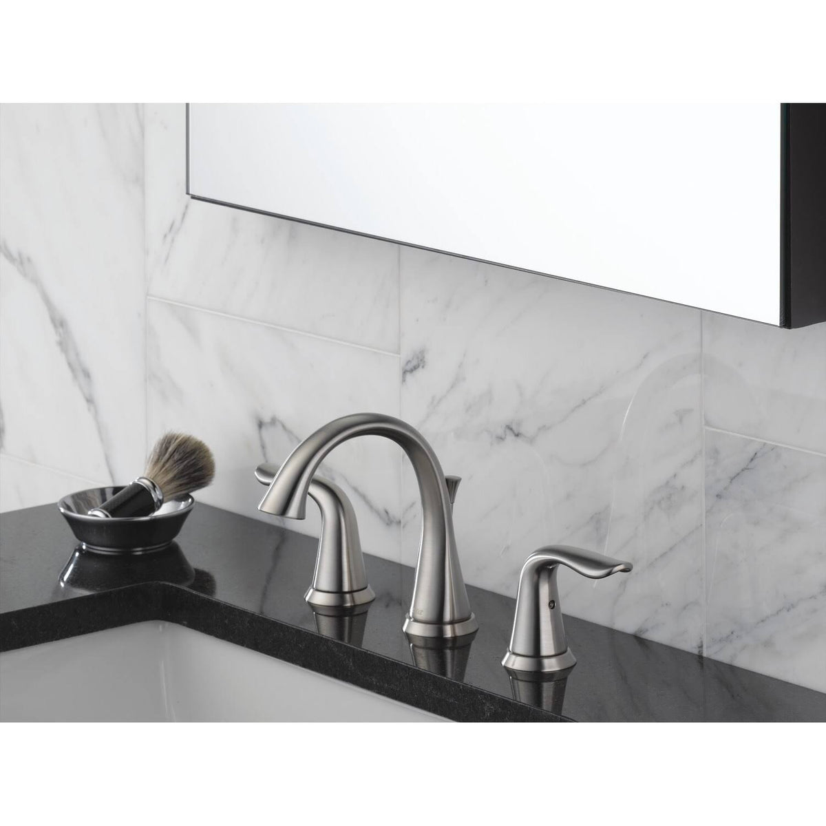 Stainless Two Handle Widespread Bathroom Faucet B931