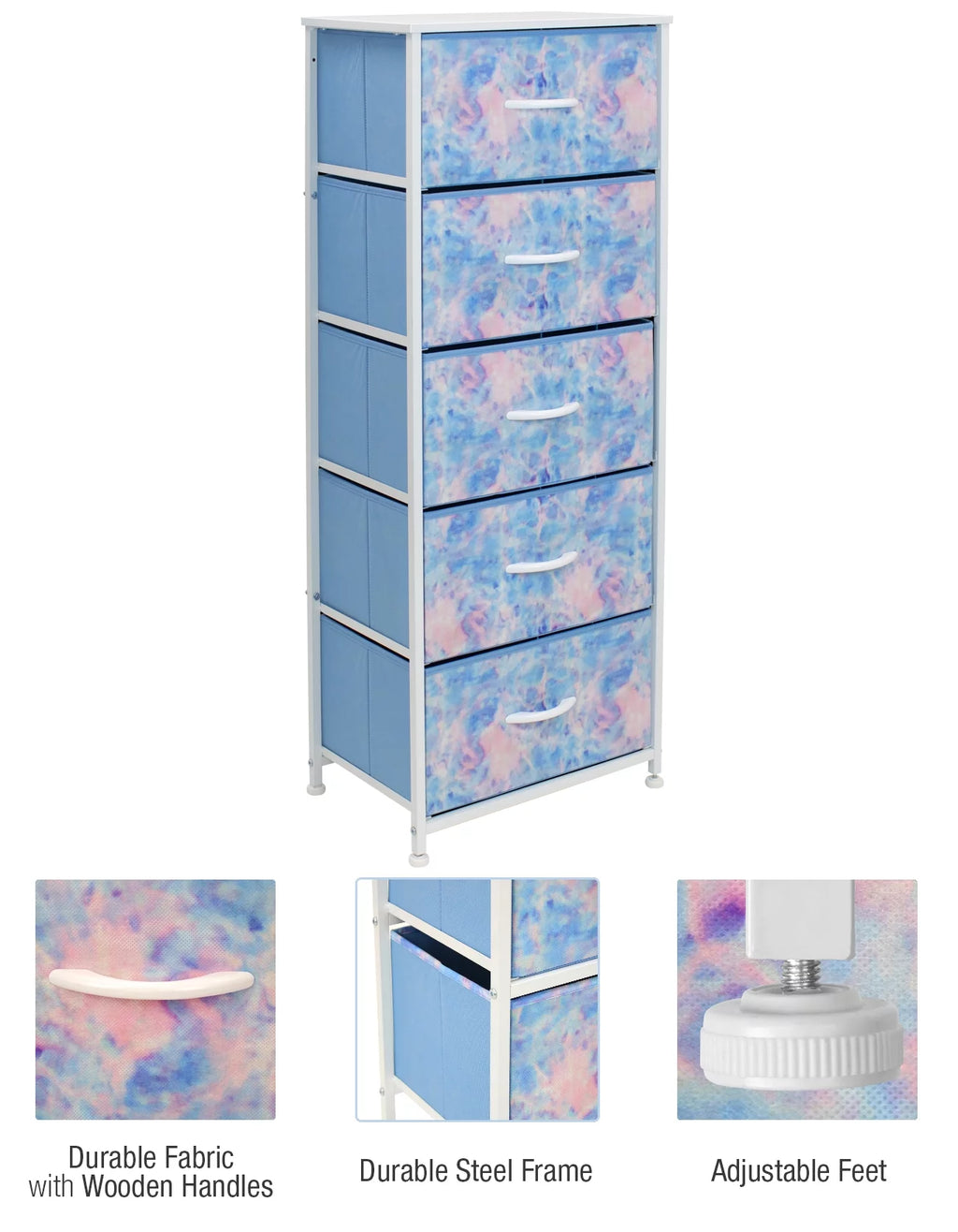 Fabric Dresser 5 Drawer W7495