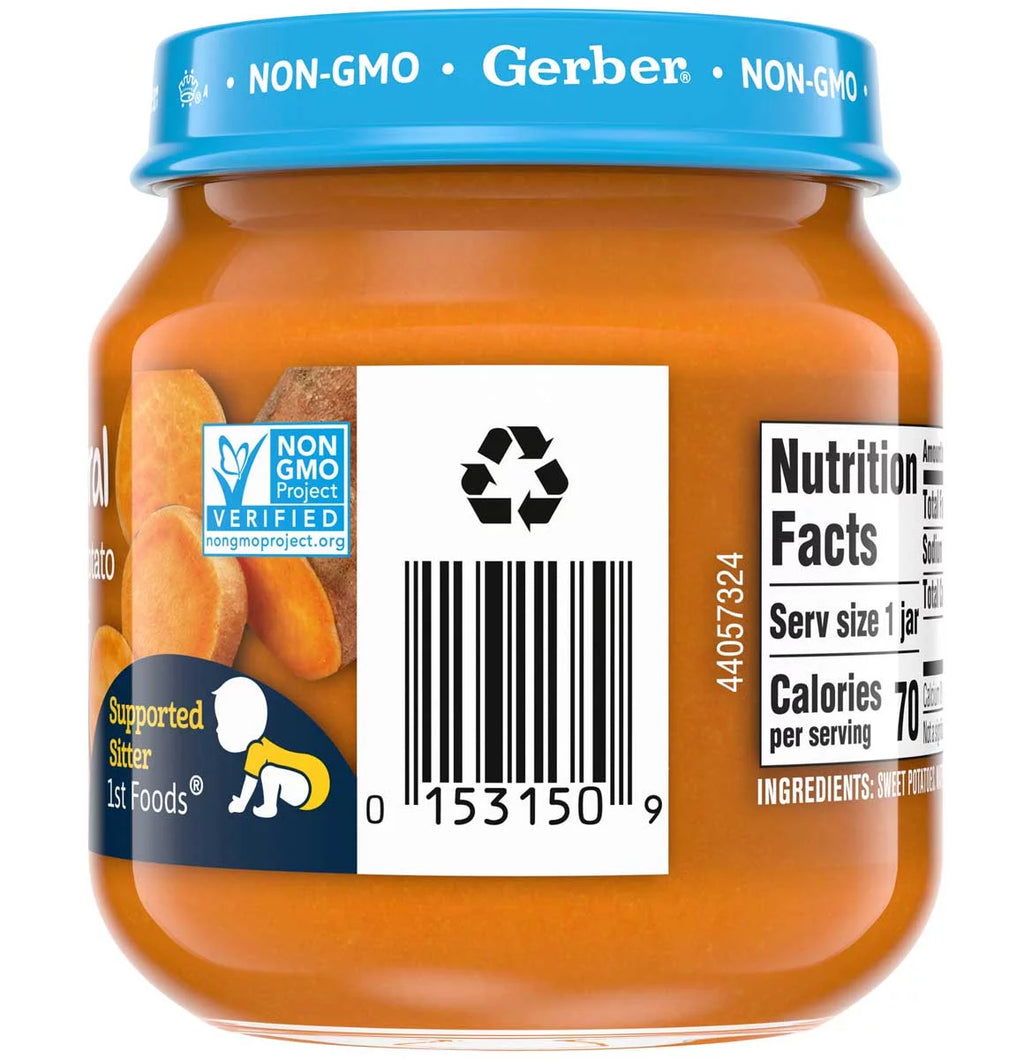 Sweet Potato Baby Food 4 oz Jar 10 Pack I6326