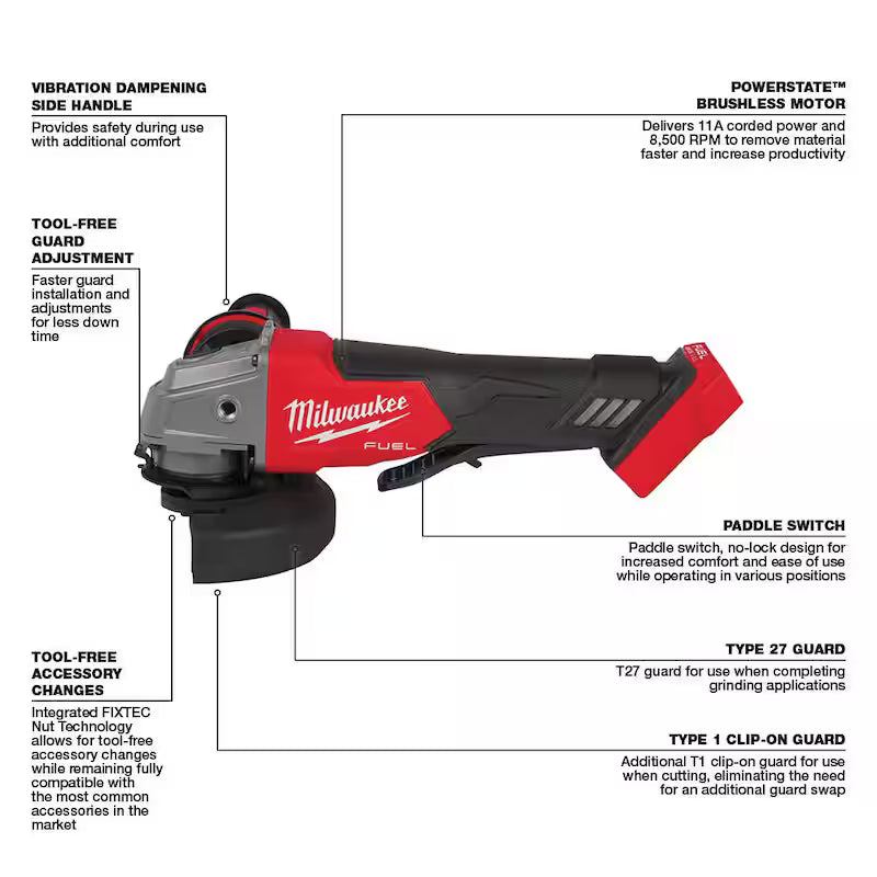 18V Brushless Cordless SDS-Plus Rotary Hammer with Grinder 2-Tool P410