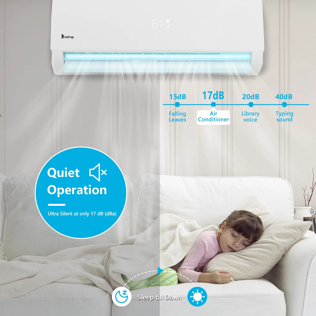 9000 BTU Wifi Enabled 19 Seer Mini Split Air Conditioner & Heater Q26113