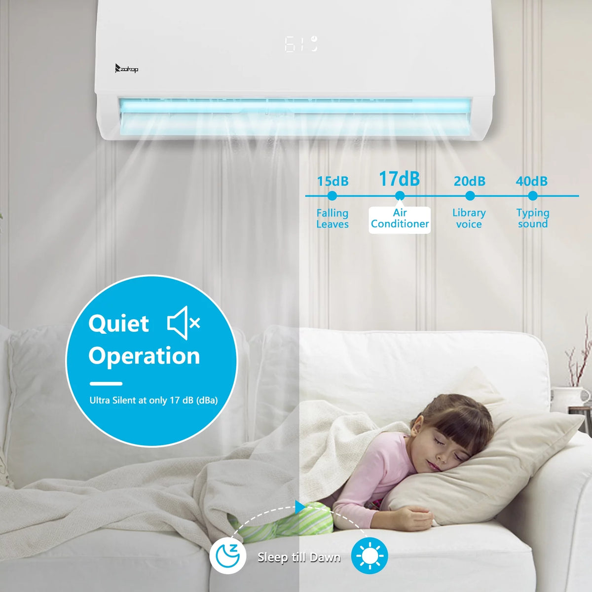 9000 BTU Wifi Enabled 19 Seer Mini Split Air Conditioner & Heater Q26113