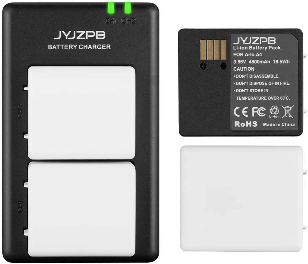 2 Pack 3.85V 4800mAh Replacement Batteries with Dual Battery Charger Q57904