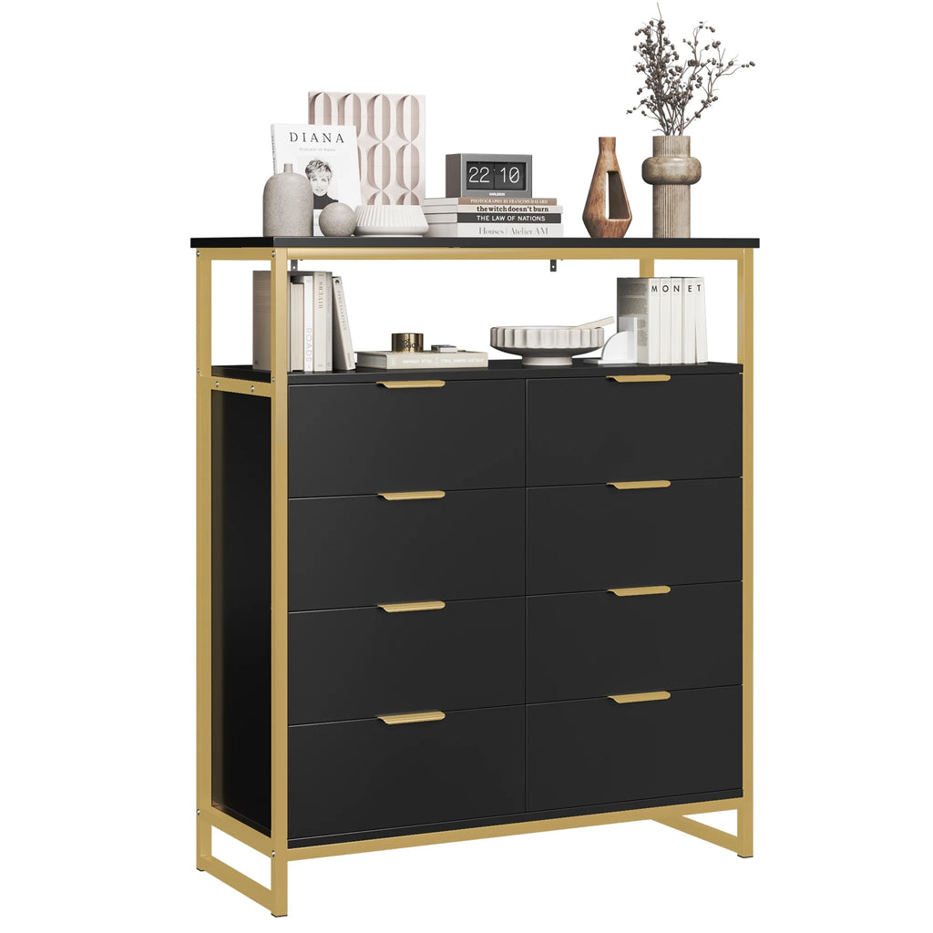 White 8 Drawer Wood Dresser S838549
