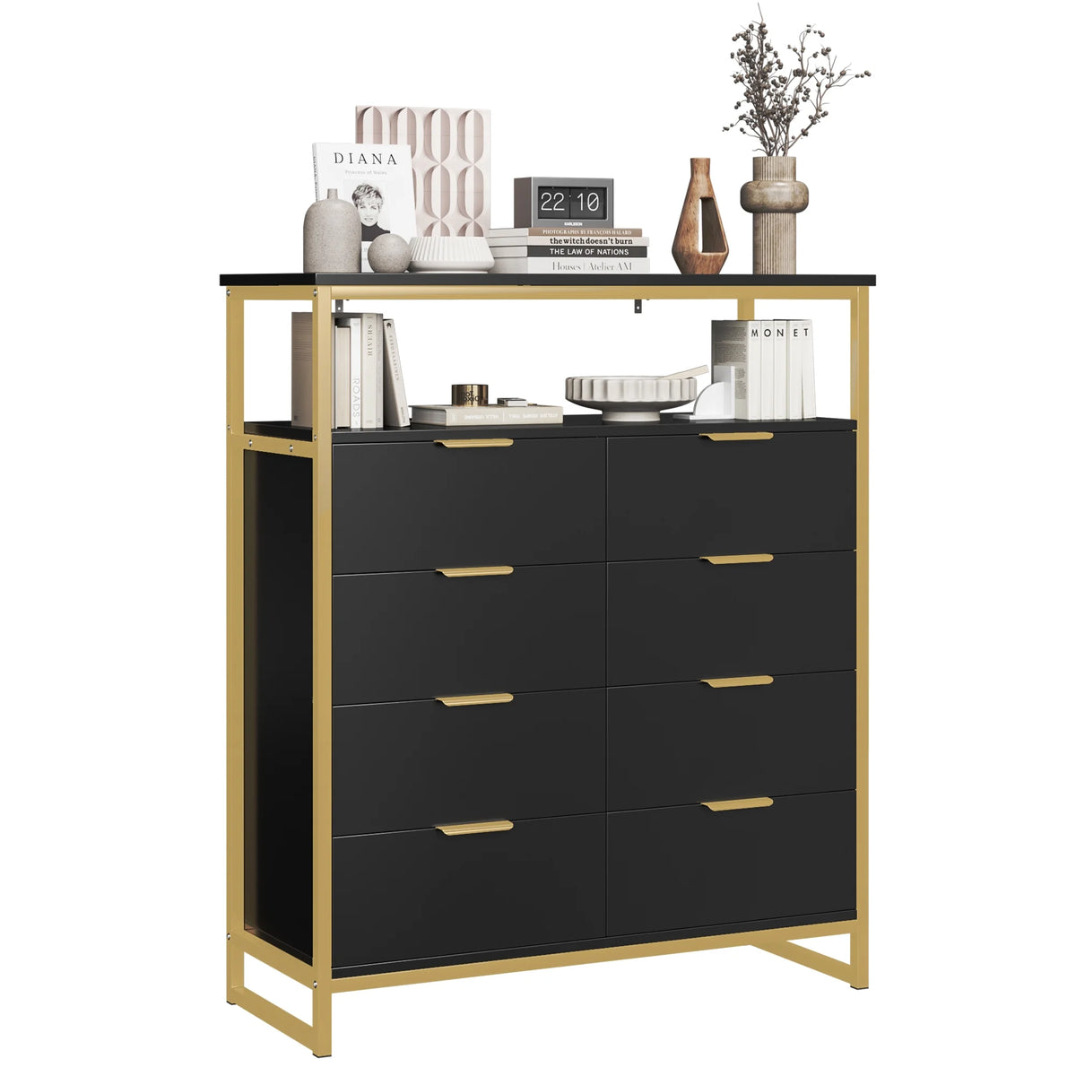 White 8 Drawer Wood Dresser S838549