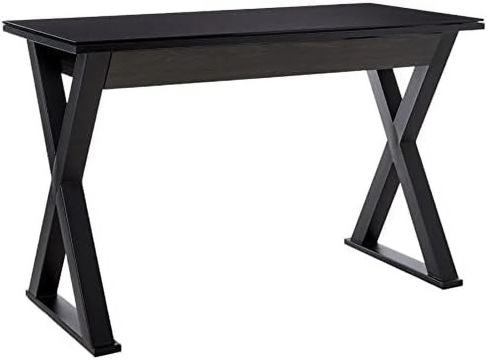 Black 48 Inch Glass Top Computer Desk J305