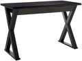 Black 48 Inch Glass Top Computer Desk J305