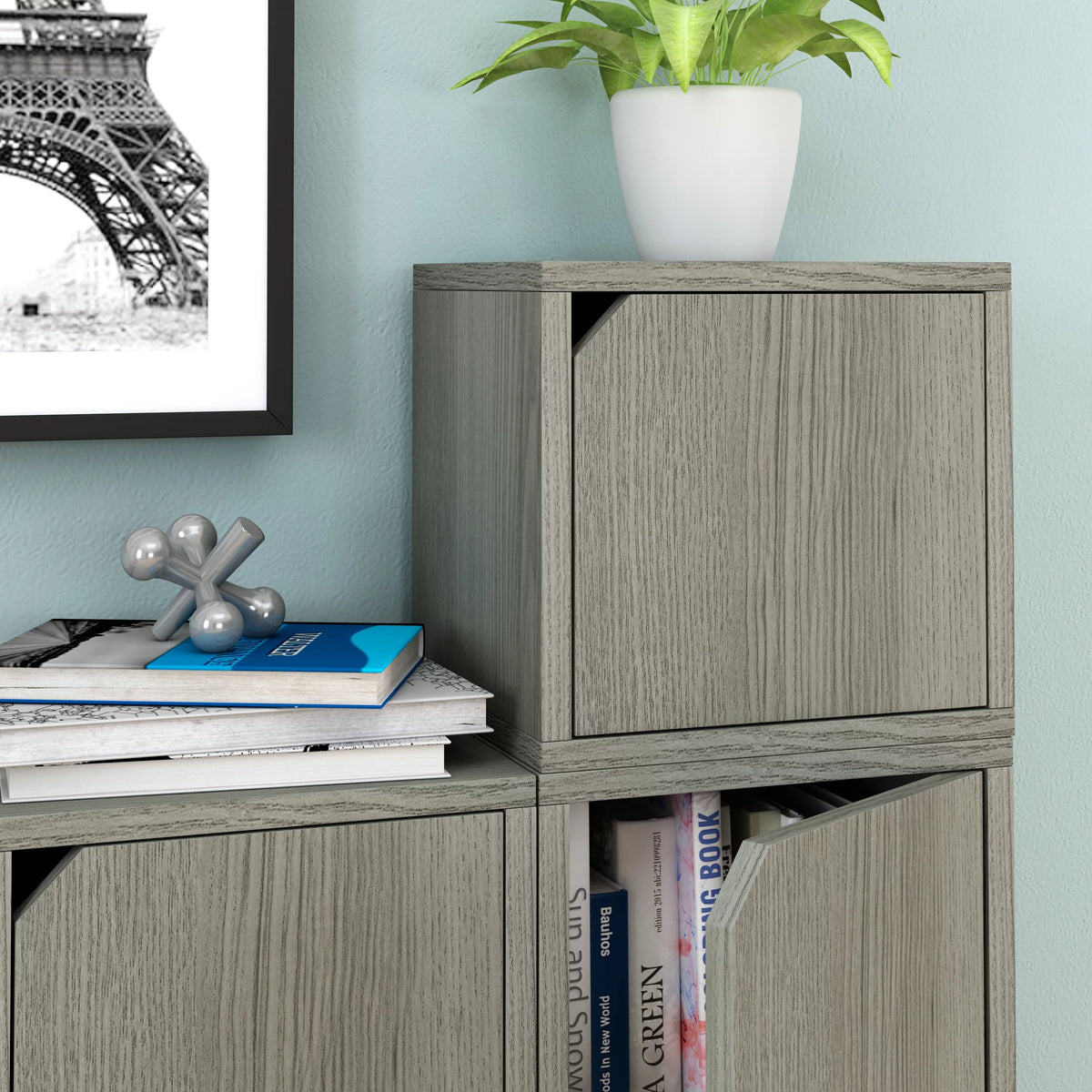 Grey Stackable Cube Storage Organizer D1727