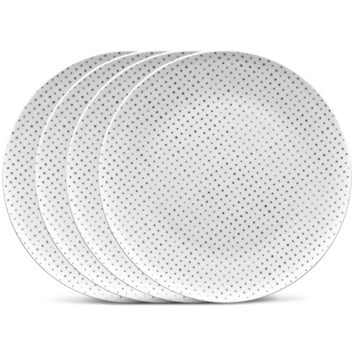 Grey Set of 4 Dinner Plates F3696