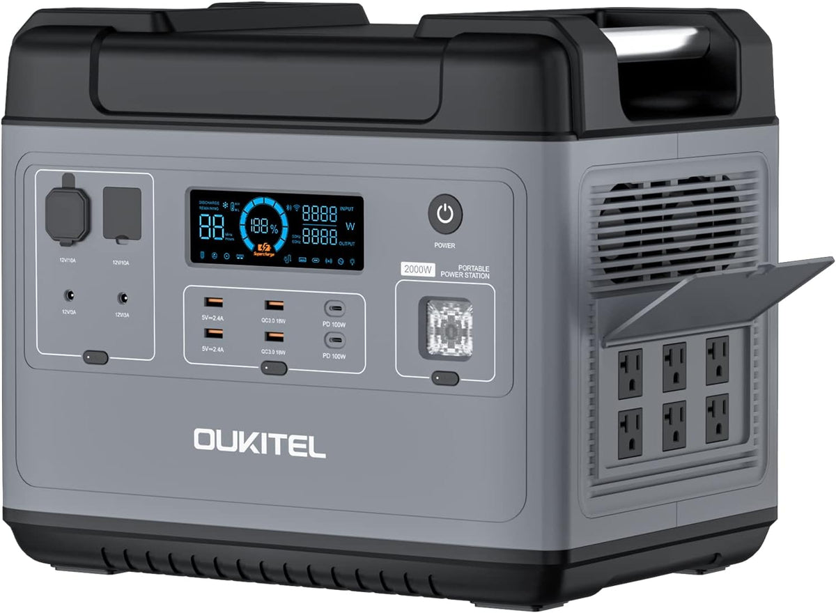 2000Wh LiFePO4 Portable Power Station with 6 AC Outlets G170